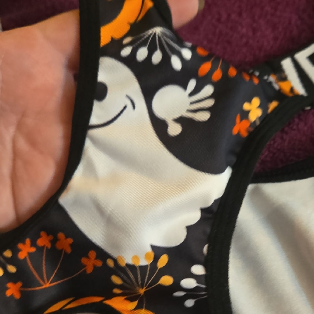 Halloween Themed Women's Sports Bra - Black and Orange - Picture 5 of 6
